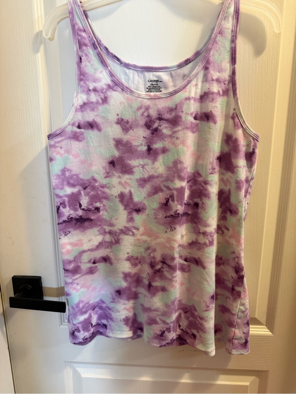 George Lavender Tie-Dye Scoop Neck Tank Top